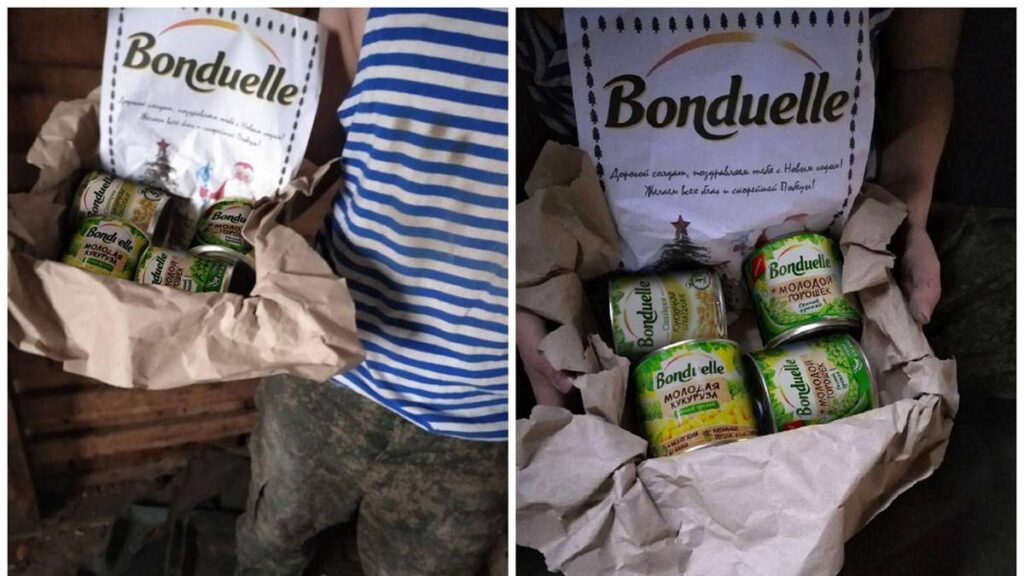 Французька компанія “Bonduelle” передала російським солдатам продуктові набори