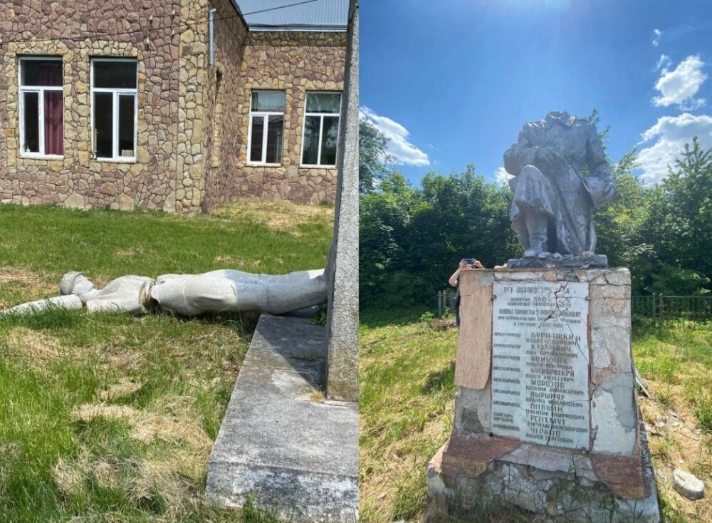 На Львівщині знесли два пам’ятники радянським солдатам