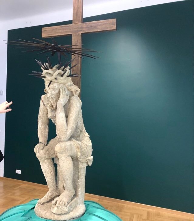 Відреставрована скульптура Скорботного Христа із каплиці Боїмів повернеться до Львова