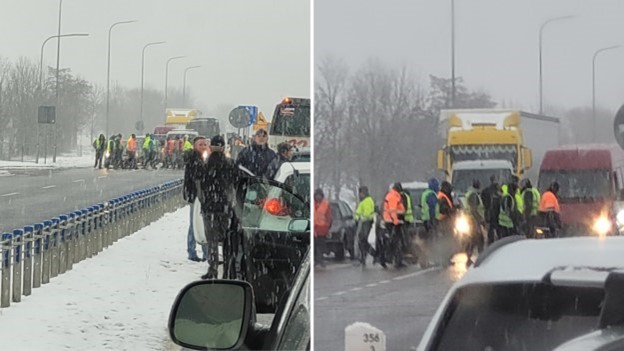 Українські водії перекрили дороги у Польщі через блокаду кордону